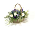 Funeral Basket   Purple, Blue & White